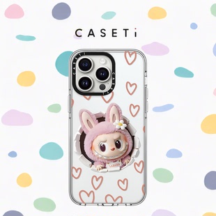 C家CASETI聯(lián)名愛(ài)心拉布布適用蘋(píng)果iPhone16promax手機(jī)殼15plus明星同款 14防摔13全包12保護(hù)套MagSafe磁吸女款