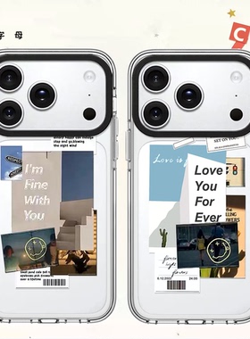 C家ASET联名蓝色便利贴适用苹果iPhone17pro手机壳15plus高级感14防摔17air/16promax保护套MagSafe磁吸
