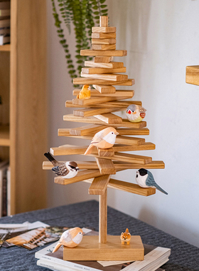 白蜡木实木树形摆件书架工作室桌面装饰品创意首饰支架礼物