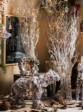 掬涵圣诞节日大型装饰氛围摆件圣诞灯饰挂件心形星星圆环壁挂墙饰