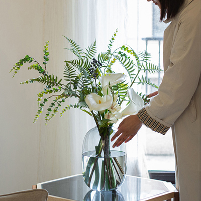 森系植物桫椤叶蕨叶树枝仿真尤加利叶客厅办公室假花网红造景