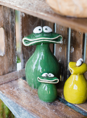 掬涵三口童趣杂货可爱风装饰摆件