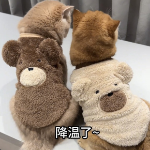 宠物猫衣服秋冬季 保暖可爱舒适布偶蓝猫金渐层小型犬狗狗马甲棉衣