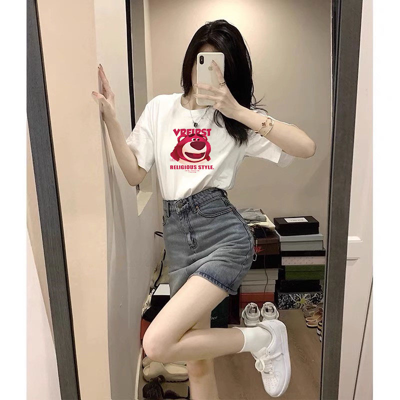 正肩短袖t恤女小个子学生2023年夏季减龄白色上衣ins洋气打底衫潮