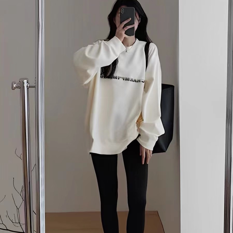 卫衣女款秋冬美式复古2023新款圆领宽松设计感小众长袖外套上衣