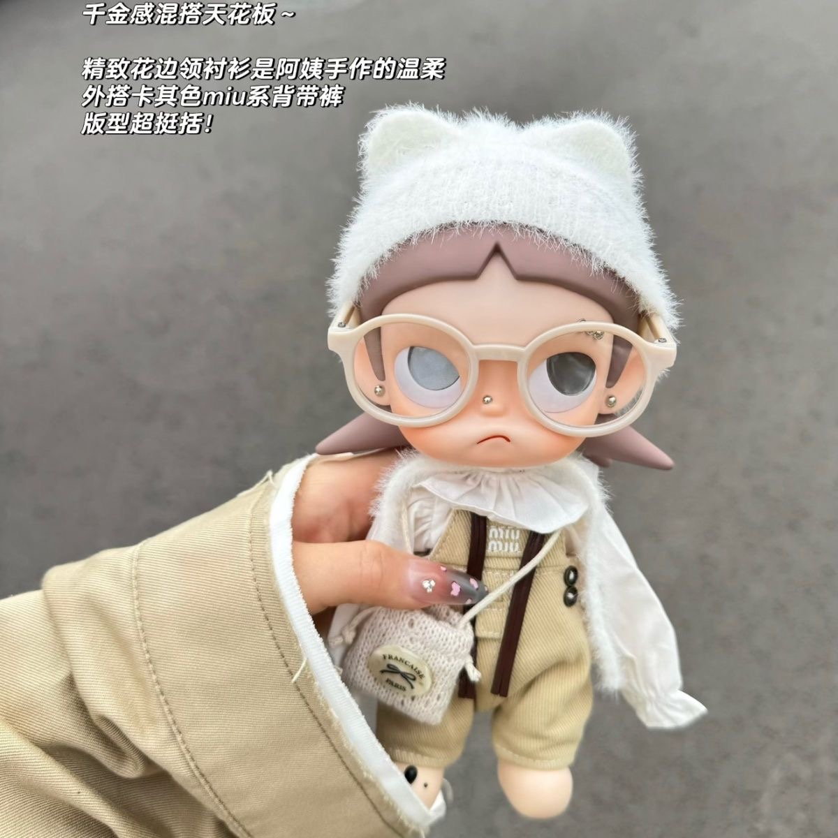 秋装嘎子姐之处Zsiga娃娃领衬衣娃衣衣服套装可爱玩偶背带裤换装