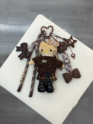 长腿kitty包包挂件可爱毛绒公仔玩偶挂饰书包装饰挂件