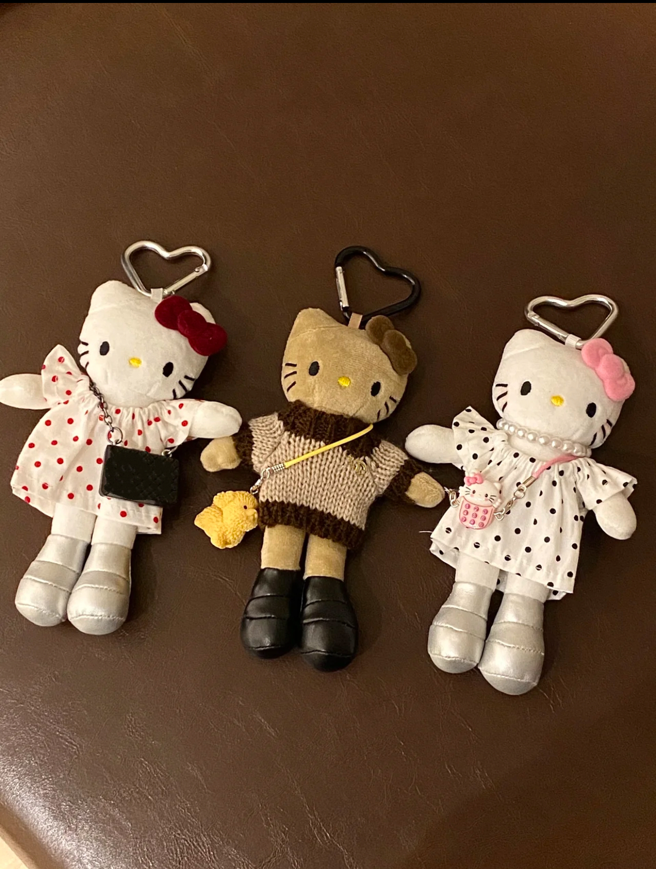 斜挎包长腿kitty辣妹波点裙kt包包挂件钥匙扣毛绒车挂送闺蜜礼物