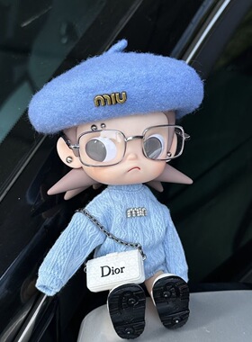 Zsiga嘎子姐蓝色系穿搭贝雷帽动人向往之处玩偶娃衣换装毛衣套装