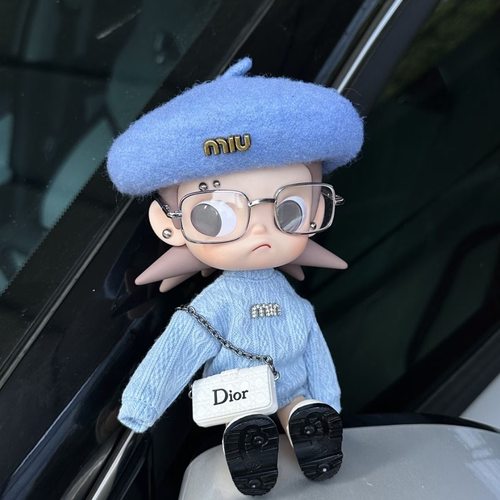 Zsiga嘎子姐蓝色系穿搭贝雷帽动人向往之处玩偶娃衣换装毛衣套装