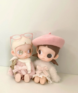 zsiga娃衣粉色毛呢毛衣连衣裙玩偶衣服1/8嘎子姐穿搭姜饼人帽子