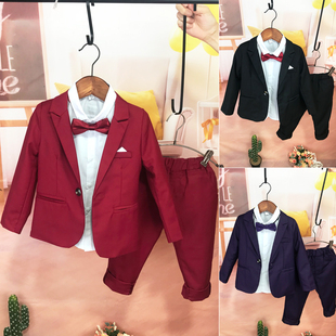 兒童西裝 多色兩件套走秀鋼琴秋 男童花童禮服男孩演出服小西服套裝