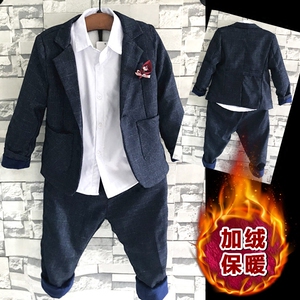 儿童西装两件套男童宝宝小西服套装礼服英伦冬季花童表演服钢琴服