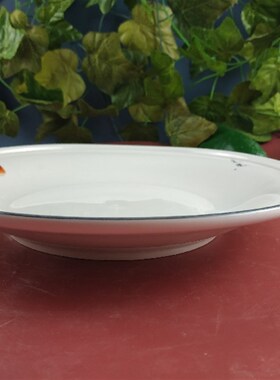 适用盘深盘圆形菜盘创意家用大盘子G沙拉盘饭店大号餐盘商用烧菜