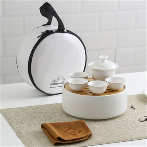 适用瓷旅行茶具套装便携收纳包带茶盘家用小型S功夫茶具泡茶壶杯