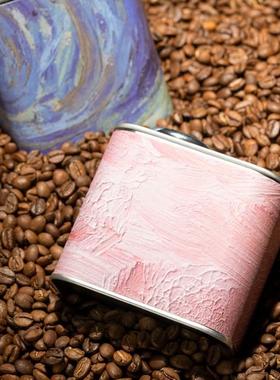 适用咖啡豆封罐密油l画39611风马口铁罐盒储存保鲜呼铁200克吸装