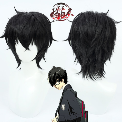 【云容】女神异闻录5/Persona5雨宫莲cos假发打毛头顶层次反黑