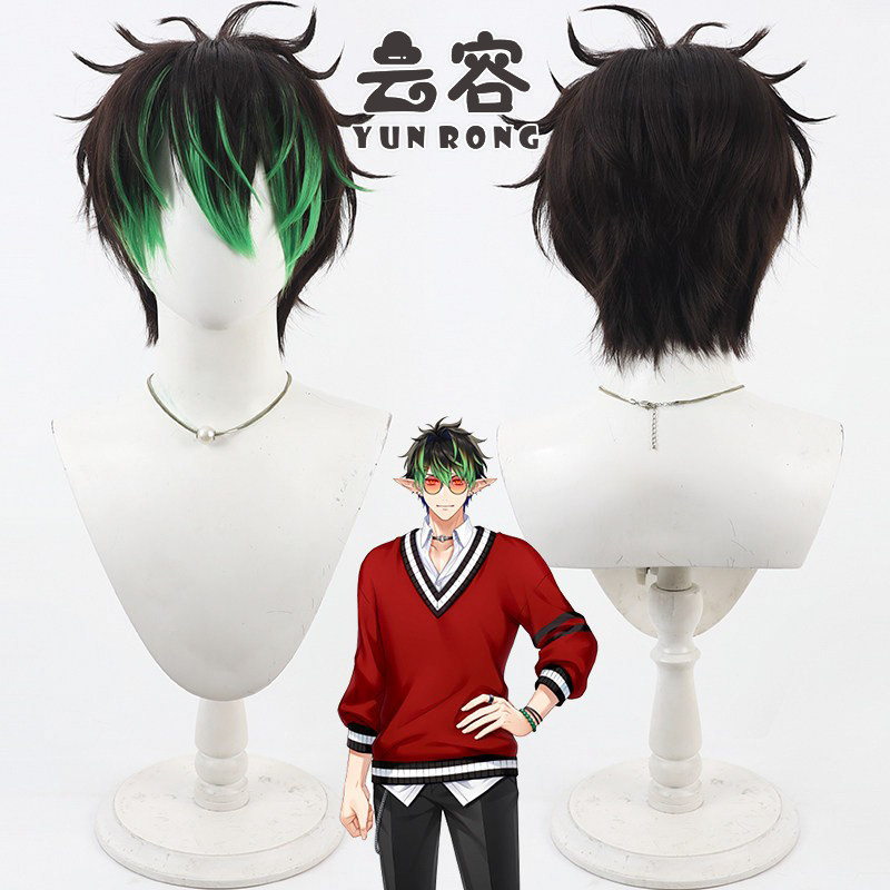 【云容】虚拟Vtuber主播 花畑嘉依卡cos假发 黑色打毛发根