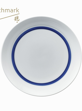 蓝边中盘／餐具餐盘／景德镇高温瓷|痣birthmark
