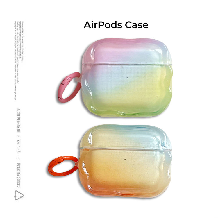 简约派适用扭边imd透色渐变airpods4保护套airpod3苹果pro2耳机壳二代无线蓝牙1第三代2代airpodpro四可爱4女