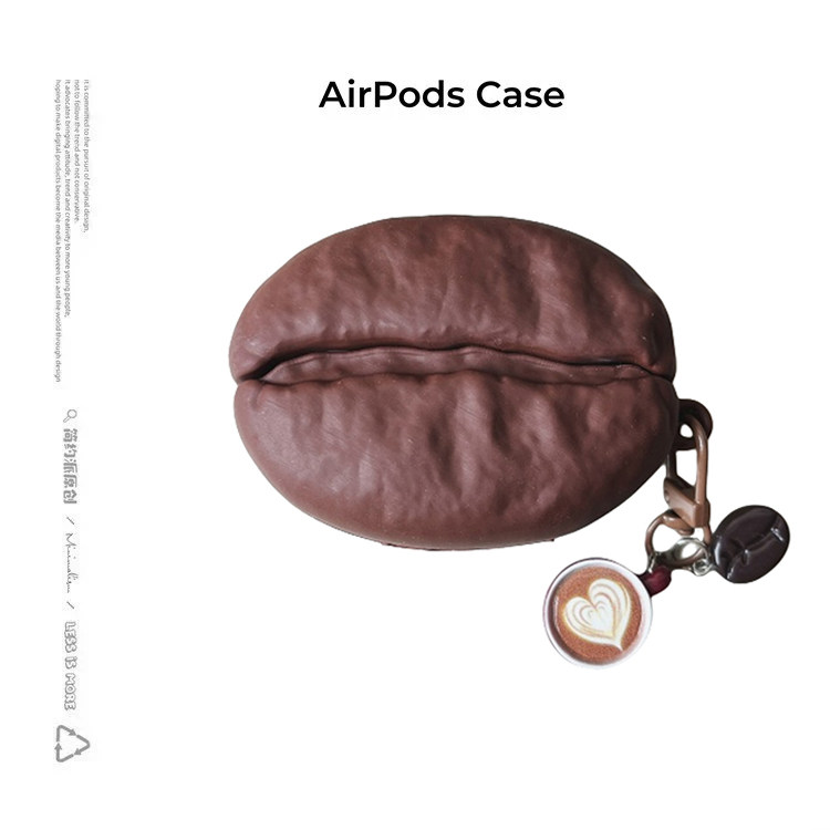 简约派适用咖啡豆airpods4保护套airpod3苹果pro2耳机壳二代华为freebuds7i可爱12代airpodpro红米4ivivooppo