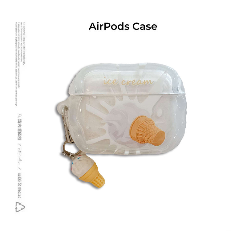 简约派适用扭边imd冰淇淋airpods4保护套airpod3苹果pro2耳机壳二代无线蓝牙1第三代2代airpodpro四可爱少女4