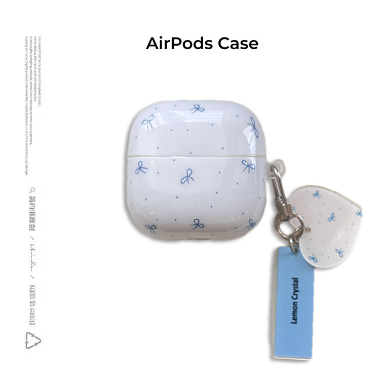 壳代表适用imd蓝波点蝴蝶结airpods4保护套airpod3苹果pro2耳机壳二代无线蓝牙三代1代华为freebudsSE2盒6i女