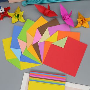 双面不同色手工纸15cm正方形折纸双面双色单面印花彩纸圣诞彩色背面白色幼儿园学生儿童DIY手工课蜡光纸剪纸