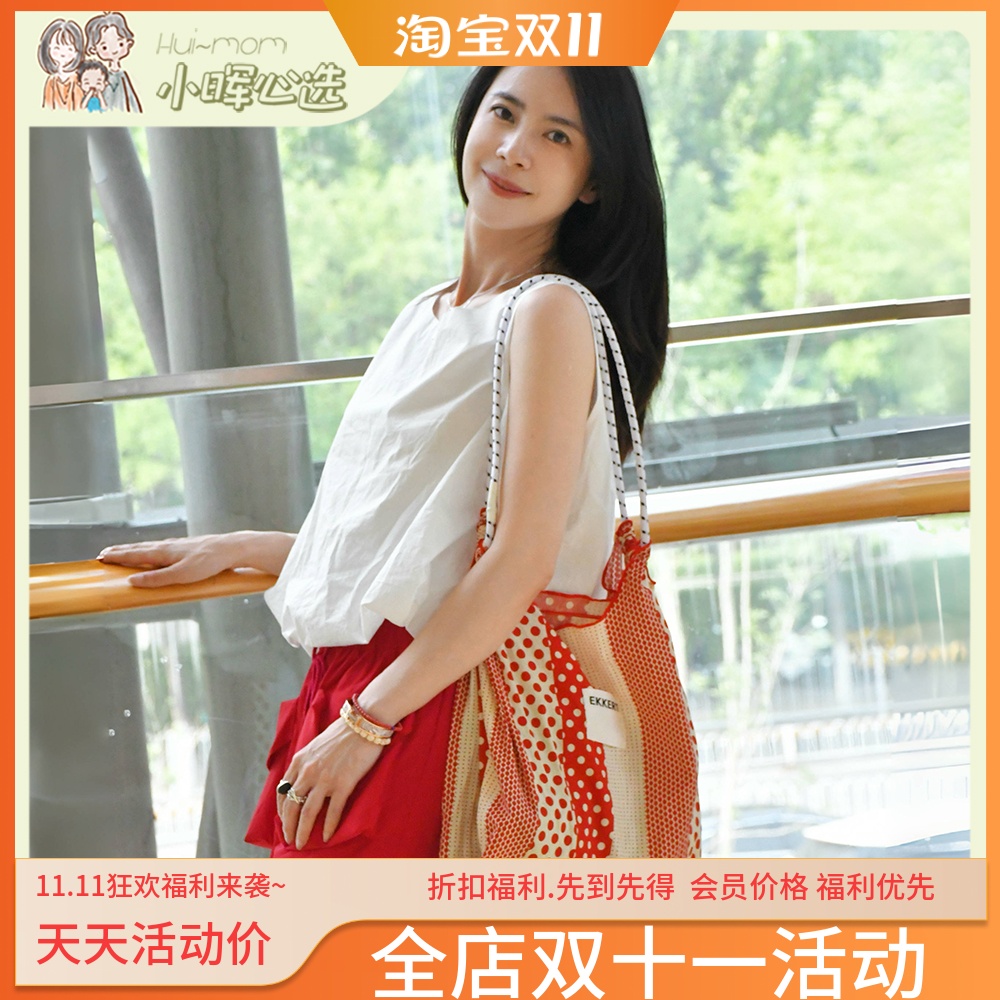 美国小晖止买EKKERT法式小众碎花棉麻布原创复古拼贴双层斜挎包