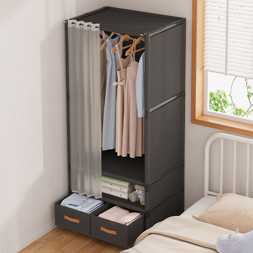 小衣柜家用卧室布衣柜出租房用单人宿舍小户型组装收纳防尘衣橱
