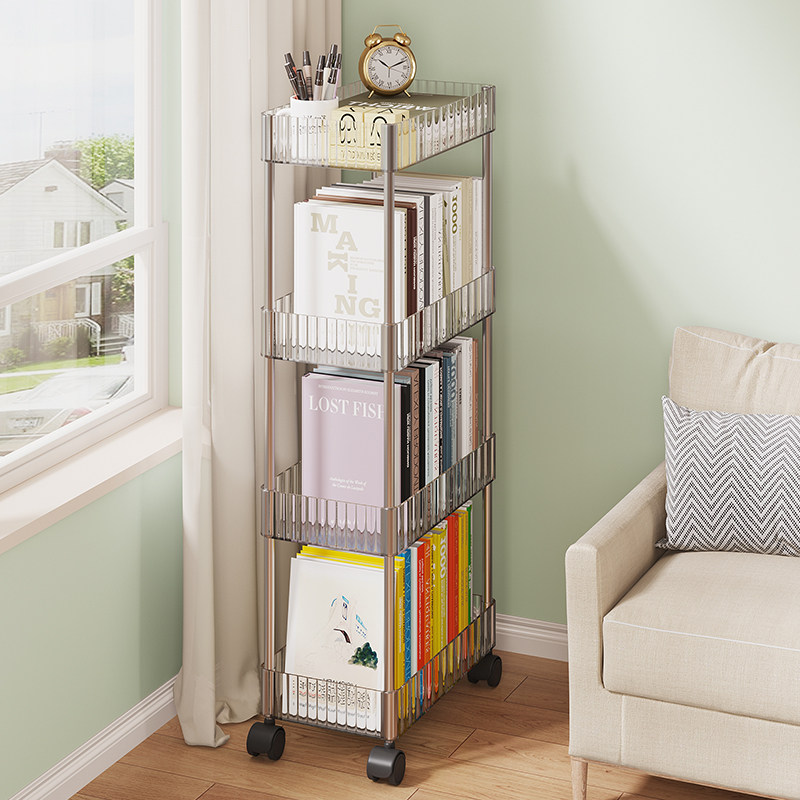 书架置物架可移动带轮桌下书架阅读架办公室桌面卧室简易落地书柜,住宅家具,书架,淘宝优惠券,粉丝福利购,淘宝优惠卷