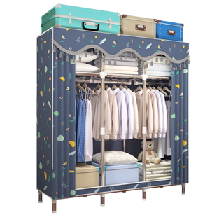 简易衣柜防尘出租房家用卧室金属框架布艺加厚加粗2025新款布衣柜