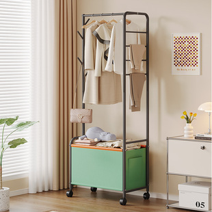 卧室落地阳台家用挂衣杆架金属衣帽架柜房间收纳置物架子晾衣神器