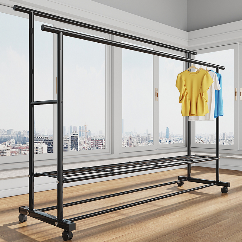 晾衣架简易家用置地晾衣服架子