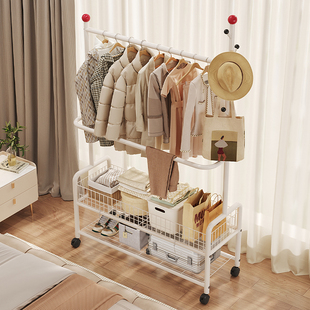 简易衣帽架落地卧室家用房间挂衣架置物晾衣架移动收纳挂衣服架子