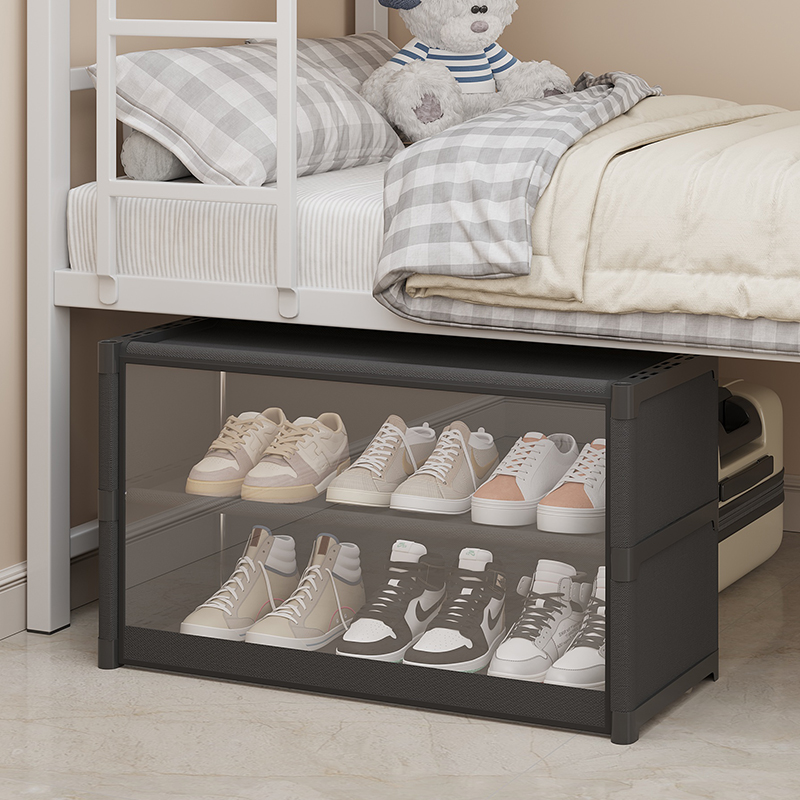 宿舍床底鞋架出租房用简易带门防尘多层家用鞋柜迷你经济型小户型