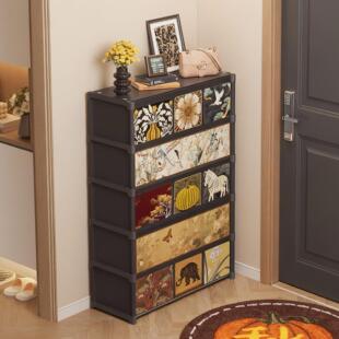 简易鞋柜入户门口外楼道鞋架子宿舍小型中古风鞋子收纳架结实耐用