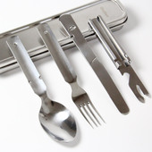 不锈钢便携户外野营多功能组合餐具刀叉套装 升级版 德式 户外餐叉勺