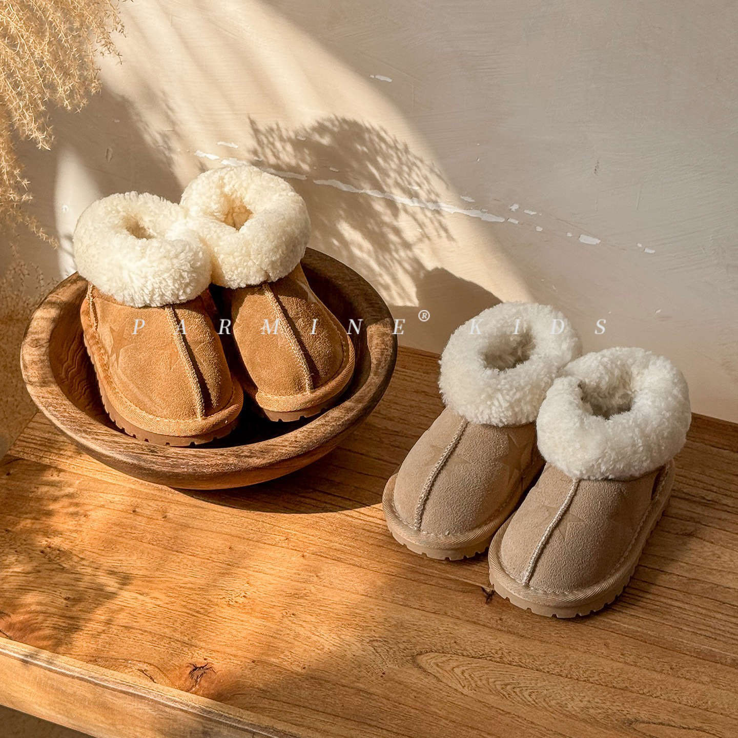 宝宝真皮羊毛口加厚保暖雪地靴