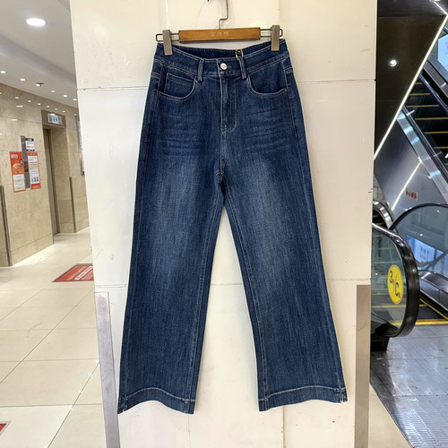 MINZI MA68006-401 时尚高腰银河星空四面弹力小筒喇牛仔裤欧货秋