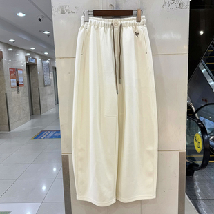 女裤 668 运动卫裤 一粒扣抽绳松紧腰小马刺绣花休闲弯刀裤 268003