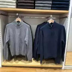 Men'S/Women's Half-Zip Knit Sweater Long-Sleeve Soufflé Half-High Collar Pullover Sweater Autumn New Model E486078