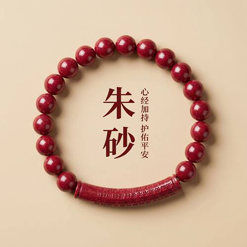 周大福焕美朱砂手串弯管心经高含