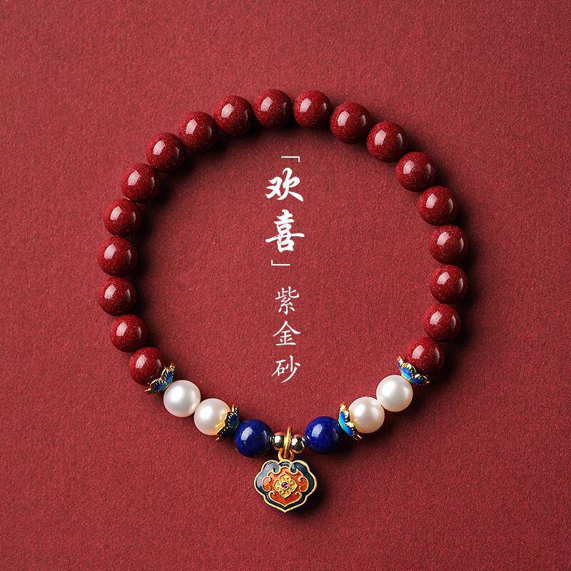 周大福焕美朱砂手串手链女蜜蜡珍