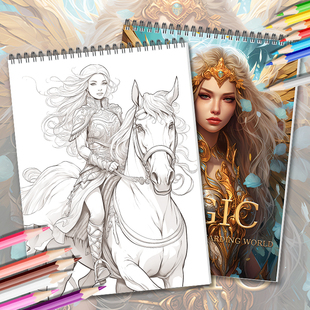 解压画彩铅创意着色绘画填色休闲本解压涂色书色彩成人涂鸦DIY