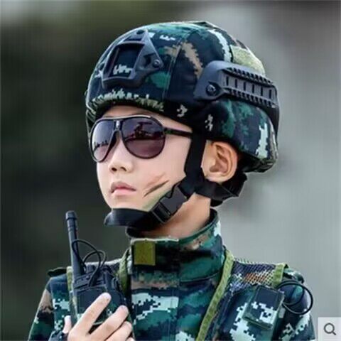 战术头盔儿童迷彩WCS防爆导轨版