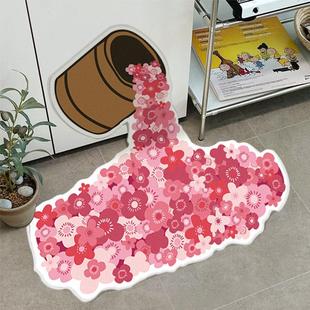 地毯卧室INS风彩虹油漆桶脚垫INS小众艺术卧室创地垫异形地毯