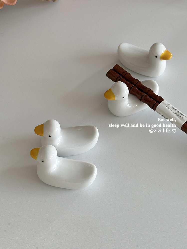 可爱小鸭子陶瓷筷架筷枕