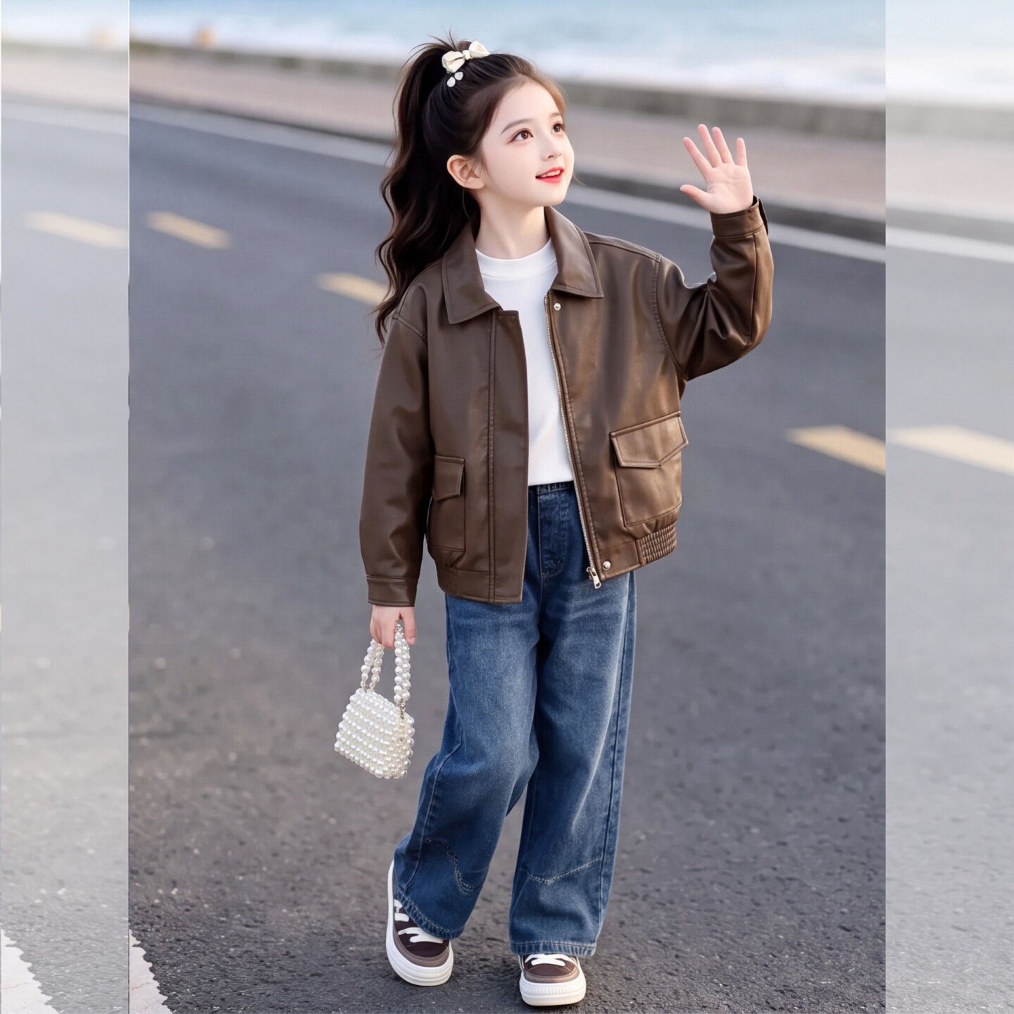 女童美拉德皮衣夹克外套秋季2026