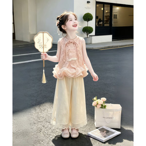 女童汉服亲子套装夏季2026新款儿童洋气女孩夏装新中式国风两件套